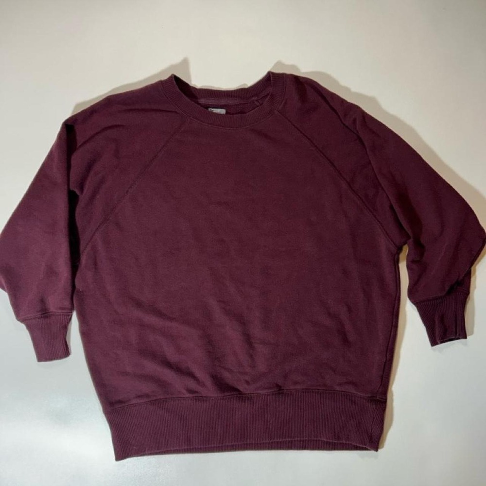 Aerie Crewneck Sweatshirt Womens Size M Maroon Oversized Fleece